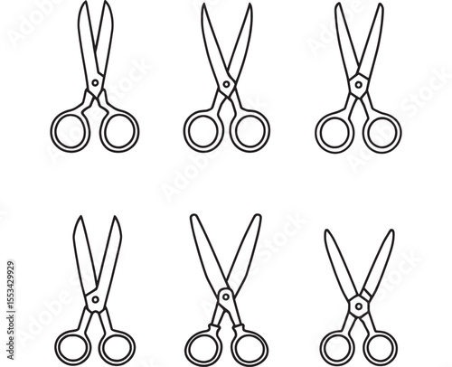 Simple Minimalist Scissors Line Art Vector