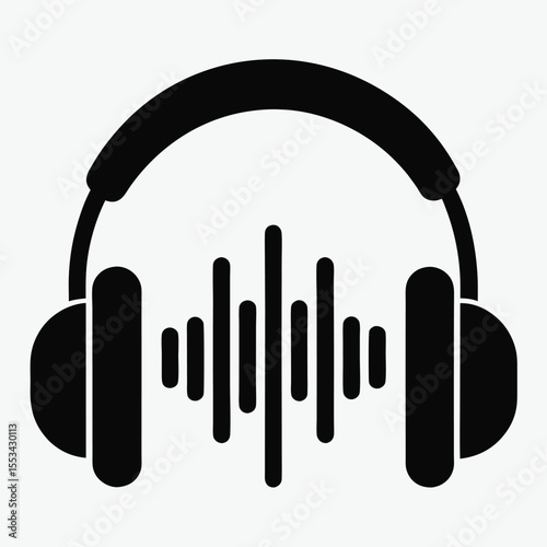 headphones icon on white background