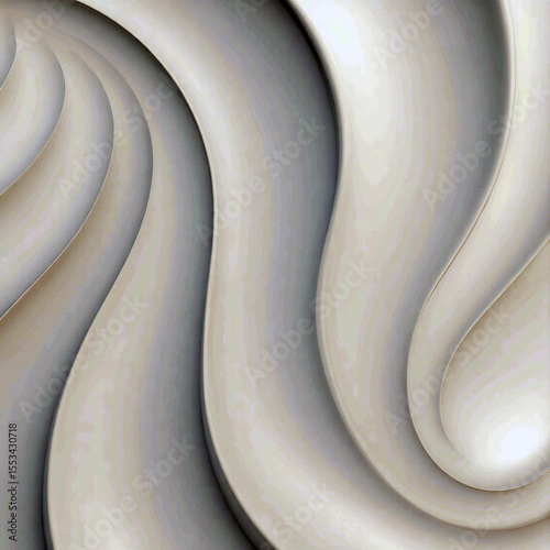 Abstract White Swirling Waves: Elegant, Smooth, and Modern Background Texture