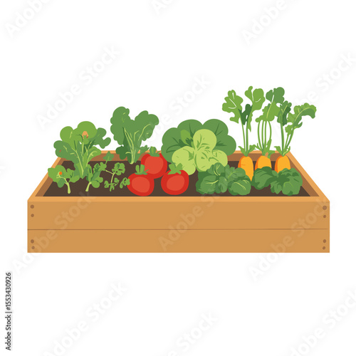 vector drawing vegetables in the garden grow on a white background .Generative AI