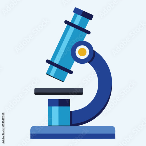 Stylized Cartoon Microscope Illustration Science, Research, and Discovery