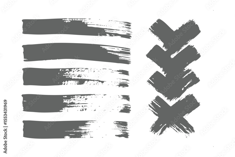 Black Brush Strokes: An artistic black brush stroke with abstract shapes in a dynamic composition, conveying creativity and expression.