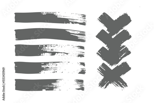 Black Brush Strokes: An artistic black brush stroke with abstract shapes in a dynamic composition, conveying creativity and expression.