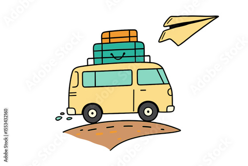 Road Trip Adventure with Paper Plane