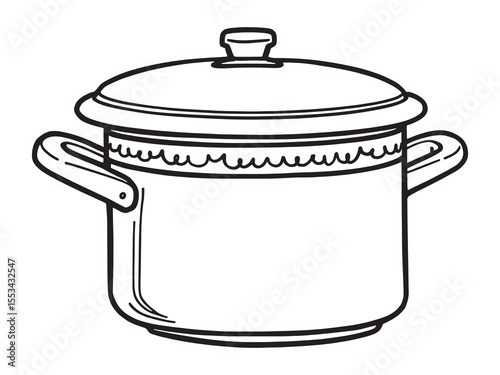 Simple Stockpot Cooking Utensil Outline Design