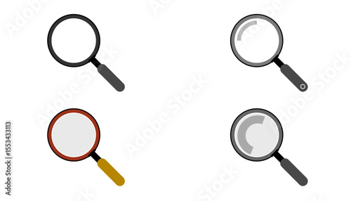 vector magnifying glass icons set, magnifier icons