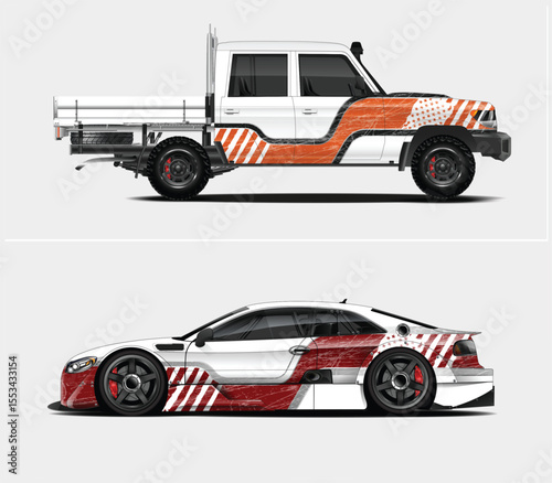 Custom Car and Truck Wrap Designs Two vehicles