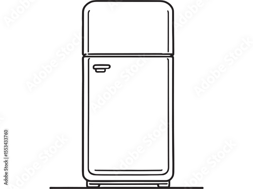 Simple vector line art of freezer appliance
