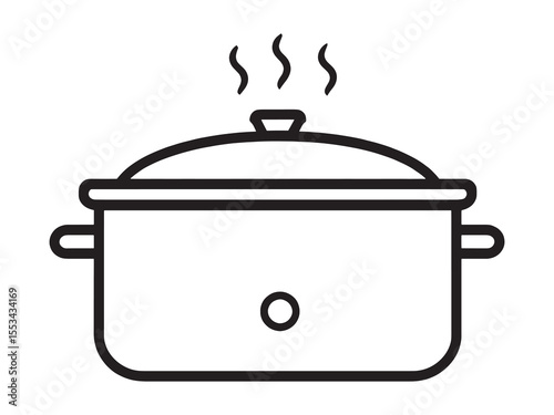Slow Cooker Kitchen Appliance Vector Illustration
