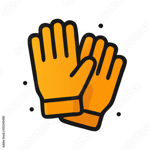 Vibrant orange work gloves, ideal for construction, gardening, and DIY projects. Durable, high visibility gloves for safety and protection.