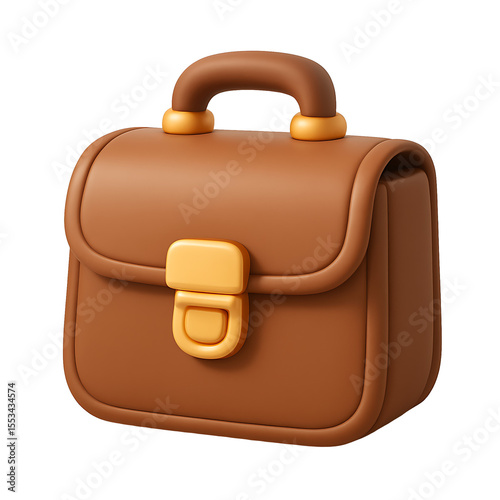 3D Brown Professional Briefcase Icon