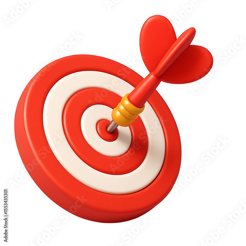 3D Target with Bullseye Dart Icon