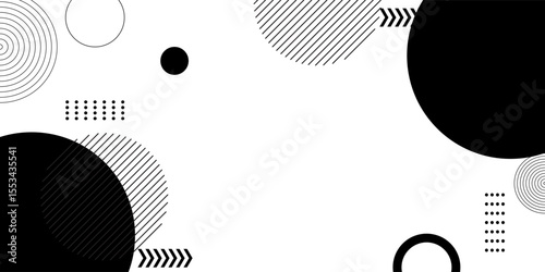 Geometric shape background black and white simple design