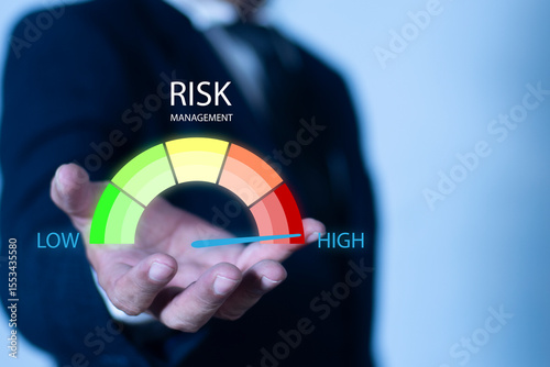 High Risk of Business decision making and risk analysis. Risk management is the process of identifying, assessing, and mitigating risks to minimize future occurrences, control, reduce investment risk.