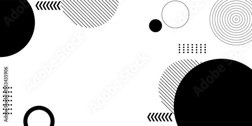 Geometric shape background black and white simple design