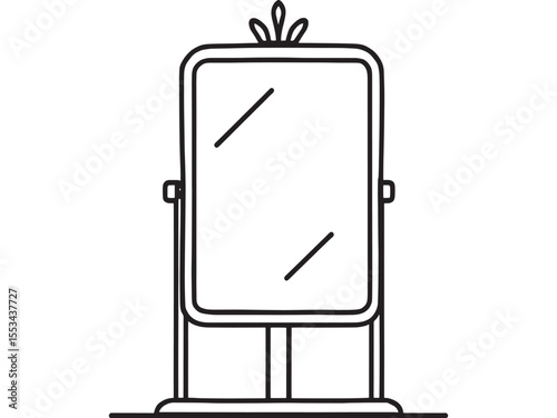 Stylized mirror illustration line work