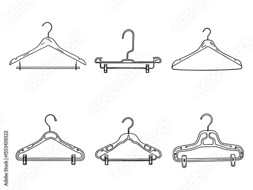 Stylized thin line clothes hanger design