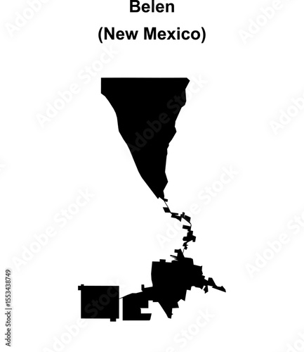 Belen (New Mexico) blank outline map