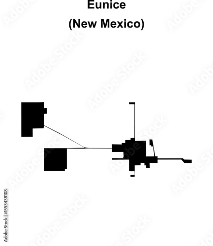 Eunice (New Mexico) blank outline map
