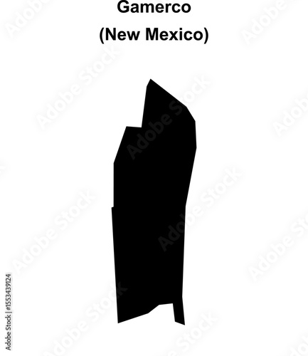Gamerco (New Mexico) blank outline map