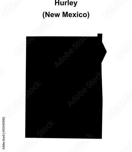 Hurley (New Mexico) blank outline map