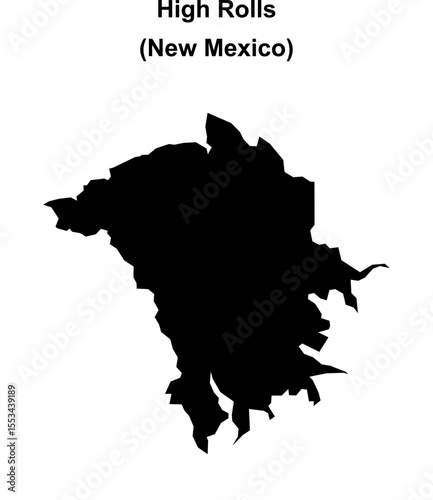 High Rolls (New Mexico) blank outline map