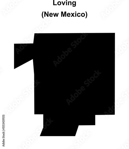 Loving (New Mexico) blank outline map