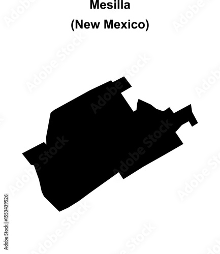 Mesilla (New Mexico) blank outline map