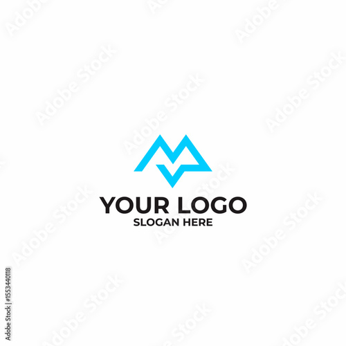 Letter M and V Montain Logo