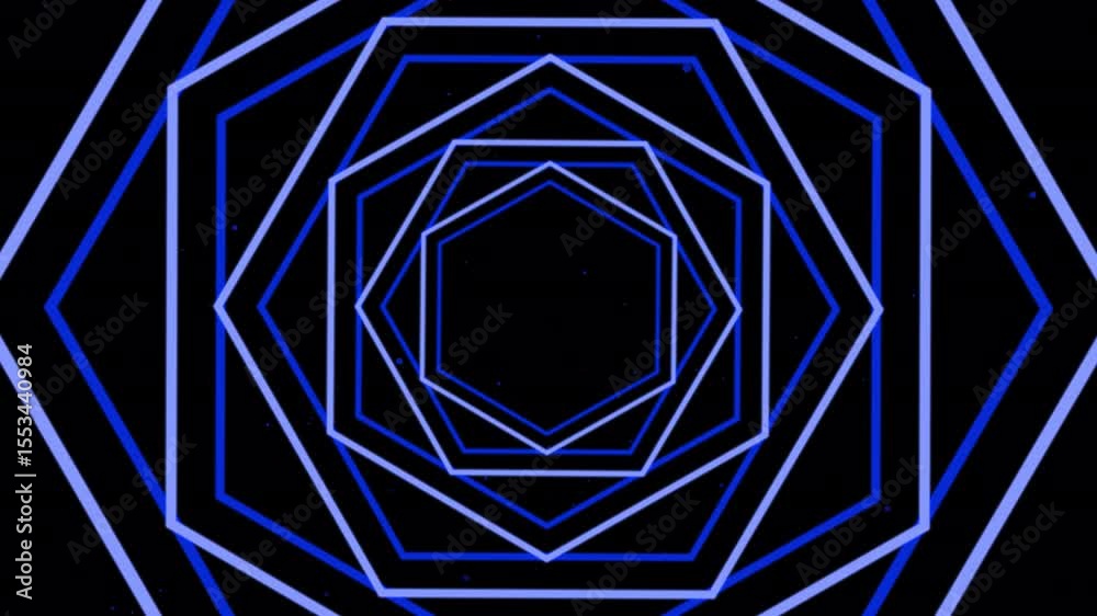 glowing blue hexagonal lines creating a hypnotic illusion. Perfect for intros, music visuals, tech content, or sci-fi themed projects. Seamless loop animation with a digital vibe