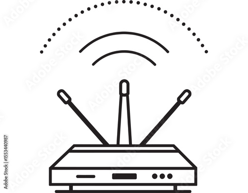 Vector Outline Of Wireless Router Equipment