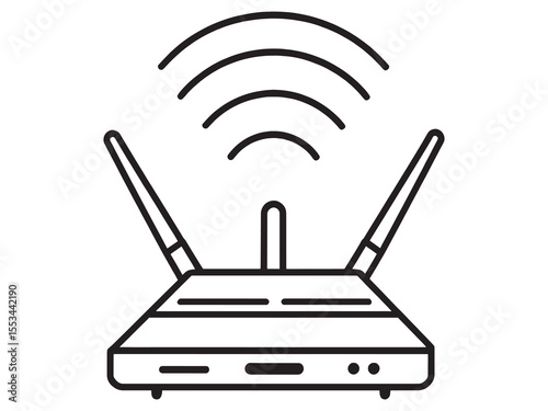  Wi Fi Router Network Signal Icon Vector.