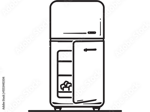 Basic freezer icon in line art style