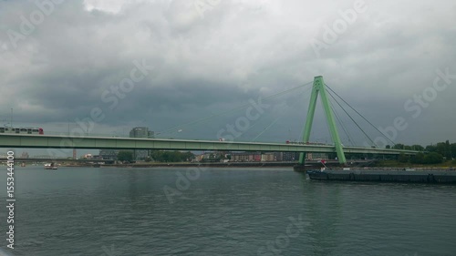Wallpaper Mural Severinsbruck bridge with public transportation metro in Cologne, Germany. Torontodigital.ca