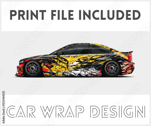 Print File Included Car Wrap Design for Sport Car