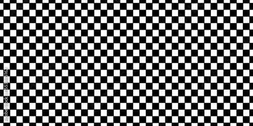 Black and white checkered pattern . Chess pattern . Black and white square background . Checkered wallpaper . Vector illustration