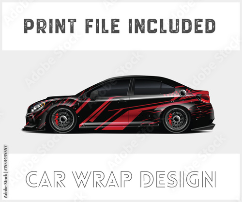 Print File Included Car Wrap Design Racing car
