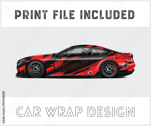 Print File Included Racing Car Wrap Design Stylish