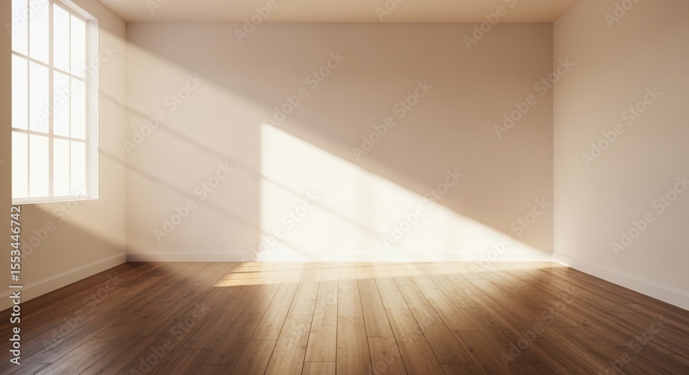 Fototapeta premium Sunlit Empty Room Interior Design