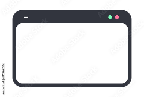 Minimal Blank Browser Window. Webpage Mockup Template with Simple UI