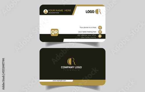 Minimal Yellow and Black Business Card