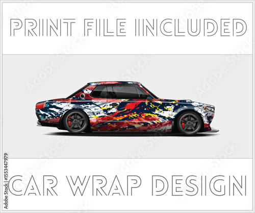 Print File Included Car Wrap Design Colorful abstract