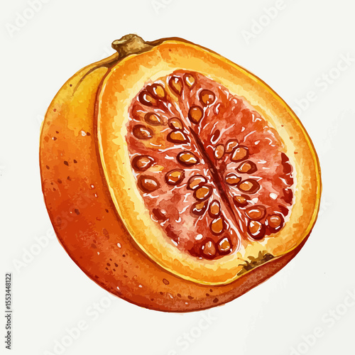 Detailed Watercolor Illustration Showcases Two Vibrant Cactus Pears Their Pink And Yellow Hues Blending Seamlessly With Sharp Contrasting Spines On A Pristine White Background