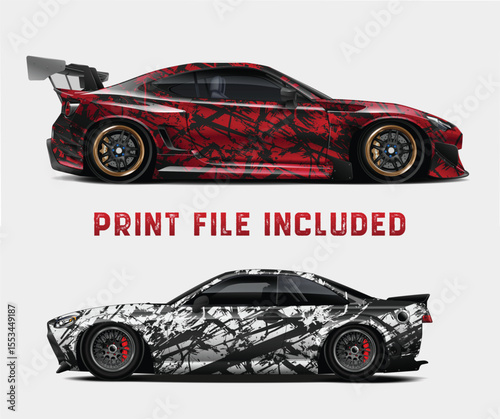 Two Racing Car Wraps with Print File Included