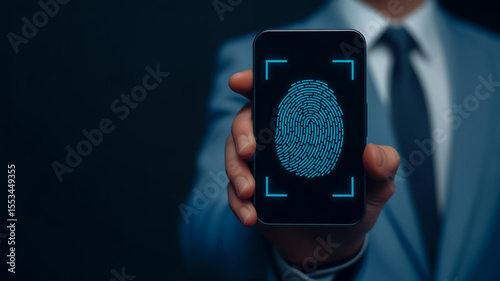 Fingerprint scan on smartphone for secure access and digital identification