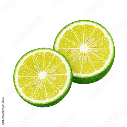 Delicate Watercolor Artwork Showcases Two Halves Of A Freshly Cut Calamansi Its Vibrant Green Rind And Juicy Yellow Pulp Rendered With Artistic Flair And Eye Catching Detail