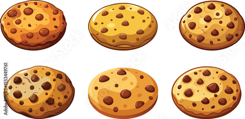 Chocolate cookie logo set vector illustration