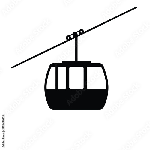 Aerial Tramway Icon Mountain Transportation Silhouette