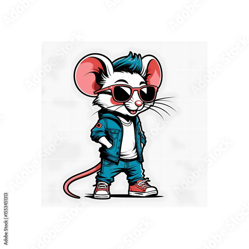 cartoon mouse with a skateboard