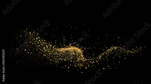 Vector Abstract Shiny Gold Glitter design element. For New Year, Merry Christmas, Birthday and Wedding greeting card and invitation. Luxury Background design